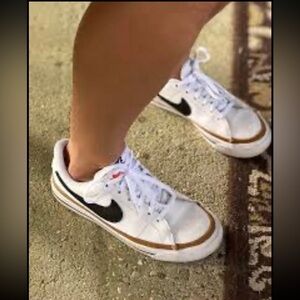 Nike Court Legacy GS White Black Desert Ochre DA5380-102 Size 6.5Y / Women’s 8